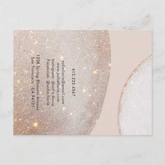 芸術的グリッター大型ジュエリー表示カード ポストカード (裏面)