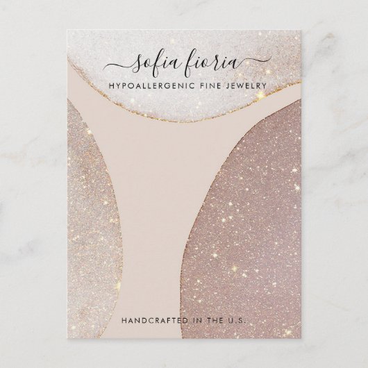 芸術的グリッター大型ジュエリー表示カード ポストカード (正面)