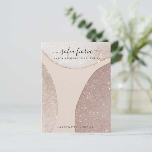 芸術的グリッター大型ジュエリー表示カード ポストカード (スタンド正面)