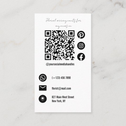 芸術的ソフトウォーター色グラディエント線アートフローリスト 名刺 (裏面)