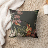 芸術的タイガーリリー&フローラデザイン |緑 クッション (ブランケット)