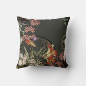 芸術的タイガーリリー&フローラデザイン |緑 クッション (裏面)