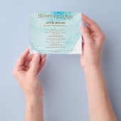 芸術的ターコイズブルー抽象芸術水色 チラシ (手)