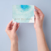 芸術的ターコイズブルー抽象芸術水色 チラシ (手)