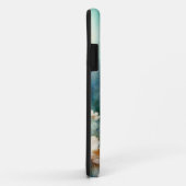 芸術的ティール（緑がかった色）ブルーウォーター色フローラバニー Case-Mate iPhoneケース (裏面/右)