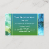 芸術的ティール(緑がかった色)ブルーグリーンガラス名刺 名刺 (裏面)