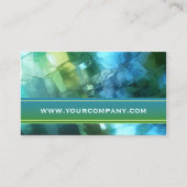 芸術的ティール(緑がかった色)ブルーグリーンガラス名刺 名刺 (正面)