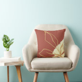 芸術的テラコッタ水彩植物葉 クッション (椅子)