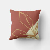 芸術的テラコッタ水彩植物葉 クッション (裏面)