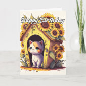 芸術的デイドリーミングキティキャットデザイン カード (正面)