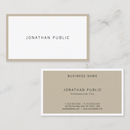 芸術的デザインシンプルミニマモダンリストエレガント 名刺 (正面/裏面)