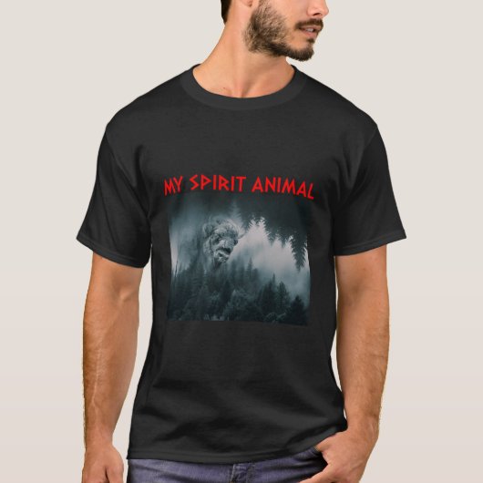 芸術的デザインマイスピリットアニマルバイソン Tシャツ (正面)