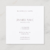 芸術的デザインモダンプロフェッショナルラグジュアリープレーン スクエア名刺 (裏面)