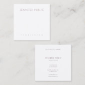 芸術的デザインモダンプロフェッショナルラグジュアリープレーン スクエア名刺 (正面/裏面)