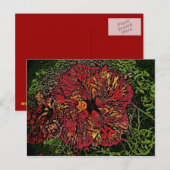 芸術的ハイビスカスカラフル ポストカード (正面/裏面)