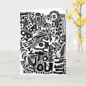 芸術的ハッピーバースデー カード (黄色い花)