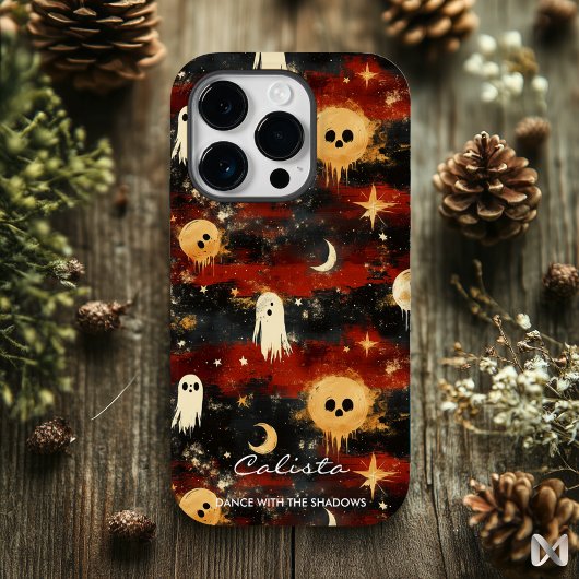 芸術的ハロウィンお洒落-幽霊と星 iPhoneケース