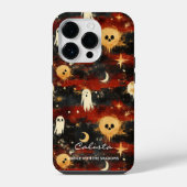 芸術的ハロウィンお洒落-幽霊と星 iPhoneケース (裏面)