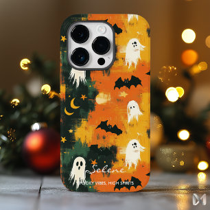 芸術的ハロウィーン – 幽霊とこうもりデザイン Case-Mate iPhone 14 PROケース
