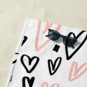 芸術的ハート |モノグラムビーチタオル ビーチタオル (インサイチュ)
