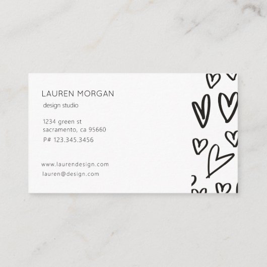 芸術的ハート | 名刺 (裏面)