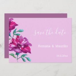 芸術的バラ水彩手絵を描 セーブザデート