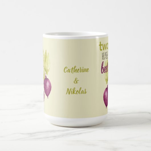 芸術的ビーガンビーツウォーター色アートマグコーヒー コーヒーマグカップ (中央)