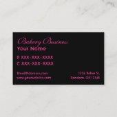 芸術的ピンクのダマスク織のパン屋カードは衰退します 名刺 (裏面)