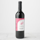 芸術的ピンク地モダン域 ワインラベル (正面)