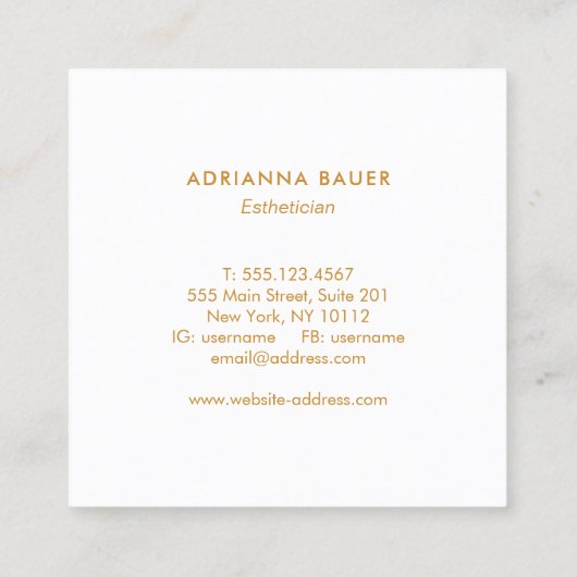 芸術的ピンク水彩蓮の花フローラ スクエア名刺 (裏面)