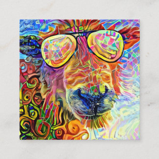 芸術的ファカッコいいームシープポートレートテンプレート  スクエア名刺