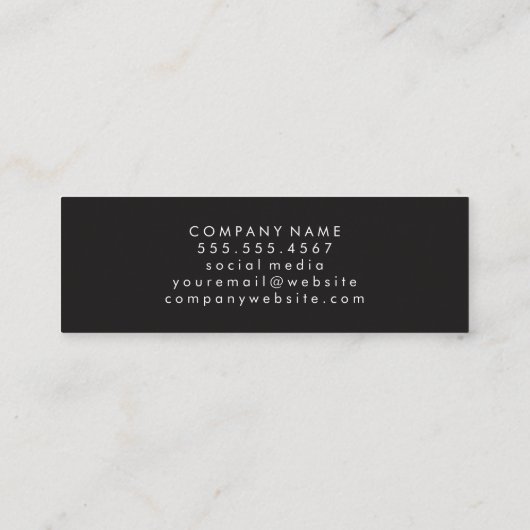 芸術的フェイク金ゴールド スキニー名刺 (裏面)