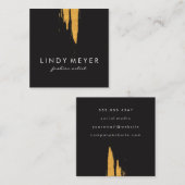 芸術的フェイク金ゴールド スクエア名刺 (正面/裏面)