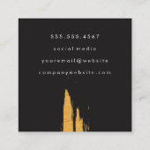 芸術的フェイク金ゴールド スクエア名刺 (裏面)