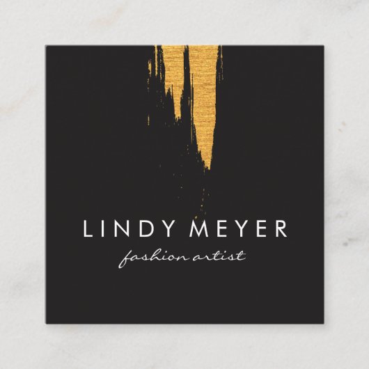 芸術的フェイク金ゴールド スクエア名刺 (正面)