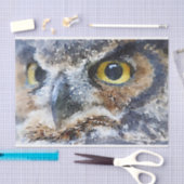 芸術的フクロウの水彩画 薄葉紙 (クラフト)