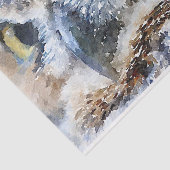 芸術的フクロウの水彩画 薄葉紙 (詳細)