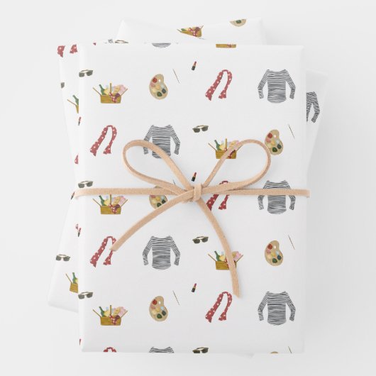 芸術的フランスの公園でのピクニック ラッピングペーパーシート (インサイチュ)