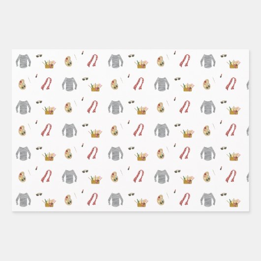 芸術的フランスの公園でのピクニック ラッピングペーパーシート (正面)