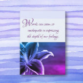 芸術的フローラの悔やみや弔慰グリーティングカード カード