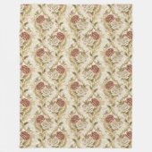 芸術的フローラダマスク流れパタ華美ーン フリースブランケット (正面)