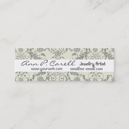 芸術的フローラルクセプロフェッショナルエレガントモダン スキニー名刺 (正面)