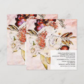 *~*芸術的フローラAR15 QR RSVP Burgundy結婚 招待状 (正面/裏面)