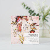 *~*芸術的フローラAR15 QR RSVP Burgundy結婚 招待状 (スタンド正面)