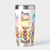 芸術的ブラッシュストロークイースターハイランドカウズ20oz 保温保冷タンブラー (正面)