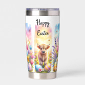 芸術的ブラッシュストロークイースターハイランドカウズ20oz 保温保冷タンブラー (背面)