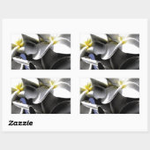 芸術的プルメリア花 長方形シール (シート)