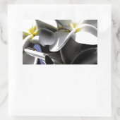 芸術的プルメリア花 長方形シール (バッグ)