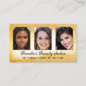 芸術的ポートフォリオ金ゴールド水彩美しい 名刺 (正面)