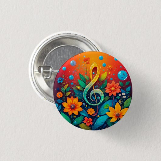 芸術的ミュージカル注カラフル記 缶バッジ (正面&裏面)